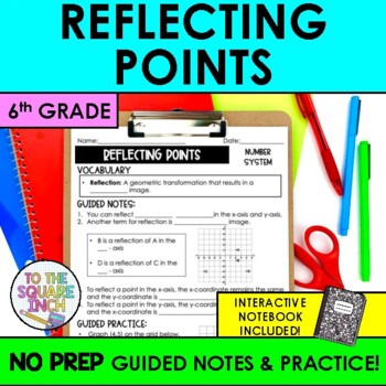 Preview of Reflecting Points in the Coordinate Plane Notes & Practice