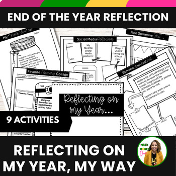 Preview of Reflection Questions End of the Year Math Fun Activity 6th/7th Grade