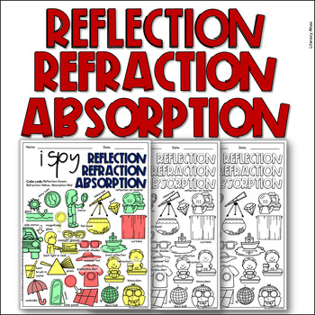 Preview of Reflection Refraction Absorption 3rd Grade Science Review Sheets Light Energy