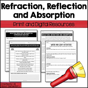 Preview of Ohio Science: 5th Grade Physical Science -Refraction, Reflection, and Absorption