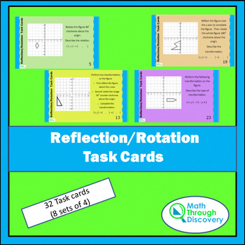 Preview of Geometry - Reflection-Rotation Task Cards