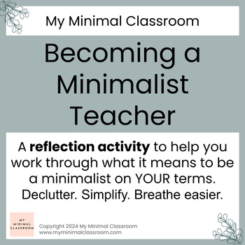 Preview of PDF Journal Reflection - What does it take for ME to become a minimalist?