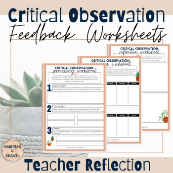 Preview of Reflection Workbook for Working Through Observation Feedback