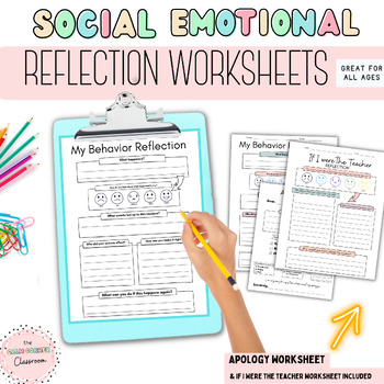 Preview of Reflection Worksheets, Classroom Management, Behavior Reflection Tools