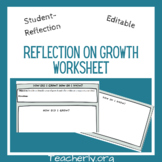 Reflection on Growth Worksheet