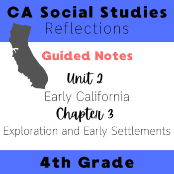 Preview of Reflections CA Social Studies 4th Grade Unit 2 Chapter 3 Guided Notes