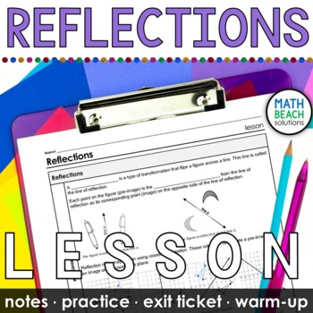 Preview of Reflections Lesson with Coordinate Notation for High School Geometry