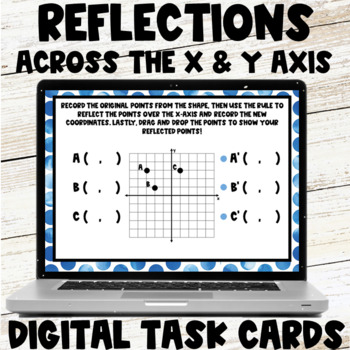 Reflections & Reflecting Points Across the X and Y Axis Digital Task Cards