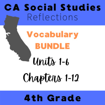 Preview of Reflections Social Studies 4th Grade Units 1-6 Vocabulary BUNDLE