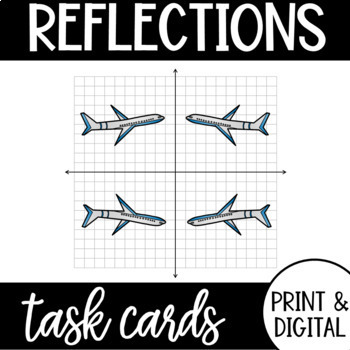 Preview of Reflections Task Cards Printable & Google Form Geometry