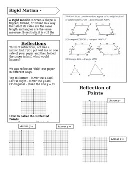 Preview of Reflections - Transformations Practice and Notes
