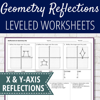 Preview of Reflections in Geometry Worksheets