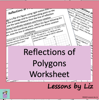 Preview of Reflections of Polygons on the Coordinate Plane Worksheet