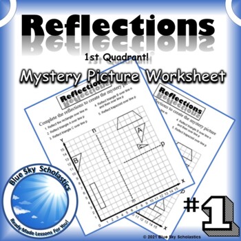 Preview of Reflections of Shapes - Mystery Picture in the 1st Quadrant