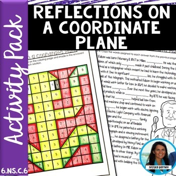 Preview of Reflections on a Coordinate Plane Activity and Worksheet Bundle