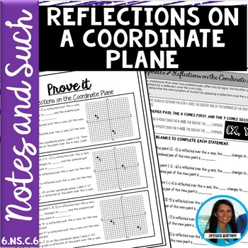 Preview of Reflections on a Coordinate Plane Guided Notes Homework Warm Ups Exit Tickets