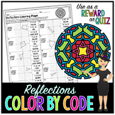 Reflections on a Coordinate Plane Math Color By Number or Quiz