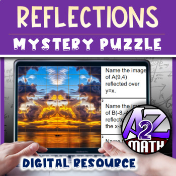 Preview of Reflections on the Coordinate Plane Activity Digital Pixel Art Mystery Puzzle