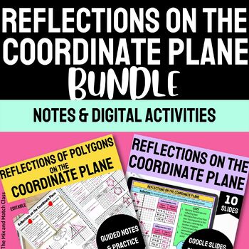 Preview of Reflections on the Coordinate Plane Notes and Digital Activities BUNDLE