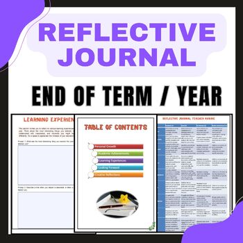 Preview of Reflective Writing Journal - End of Term / Year with both Dig and Print options