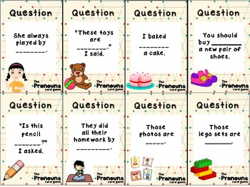 Preview of Reflexive Pronouns Card Game