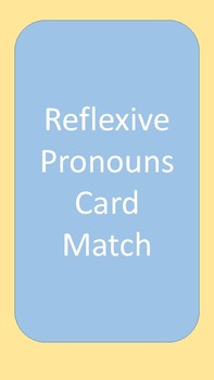 Preview of Reflexive Pronouns Card Match