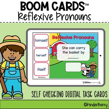 Preview of Reflexive Pronouns Digital Task Cards  Boom Cards™