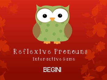 Preview of Reflexive Pronouns PowerPoint Game (Fall/Autumn Owls Design)