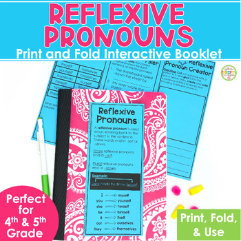 Preview of Reflexive Pronouns Print and Fold Grammar Booklets for Interactive Notebooks