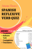 Spanish Reflexive Verb Quiz and Answer Key