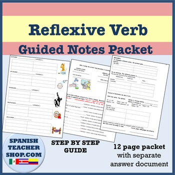 Preview of Reflexive Verbs Guided Notes packet