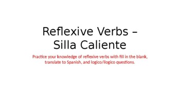Preview of Reflexive Verbs Silla Caliente Game - EDITABLE - PPT