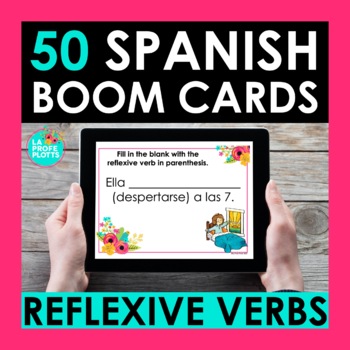 Preview of Reflexive Verbs Spanish BOOM CARDS | Digital Task Cards