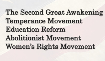 Preview of Reform Movements of the 1800s- Lecture & Notes