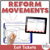 Reform Movements of the 1800s Exit Tickets