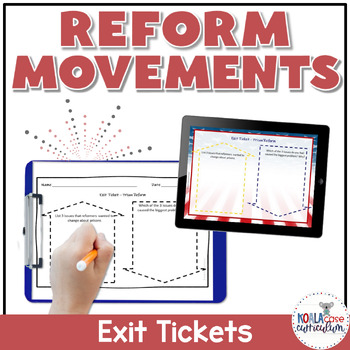 Preview of Reform Movements of the 1800s Exit Tickets