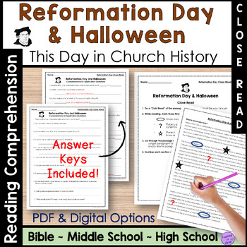 Reformation Day & Halloween Close Read & Biblical Integration | TPT