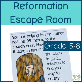 Preview of Reformation Day Activities Escape Room Bible Lesson