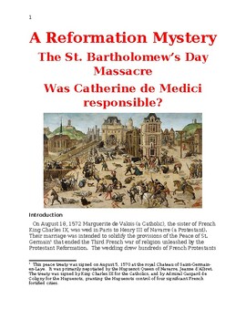 Preview of Reformation Mystery: St. Bartholomew's Day Massacre and Catherine de Medici