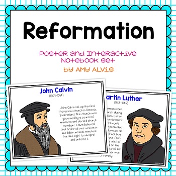 Reformation Poster and Interactive Notebook INB Set by Amy Alvis