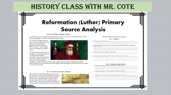 Preview of Reformation Primary Source analysis