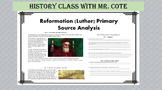 Reformation Primary Source analysis