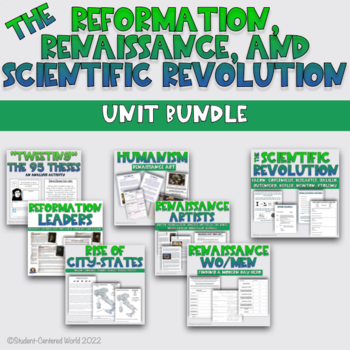 Preview of Reformation, Renaissance, and Scientific Revolution Bundle
