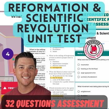 Preview of Reformation & Scientific Revolution Unit Assessment - 30 Questions - Study Guide