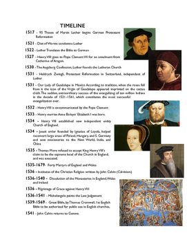 Preview of Reformation Timeline