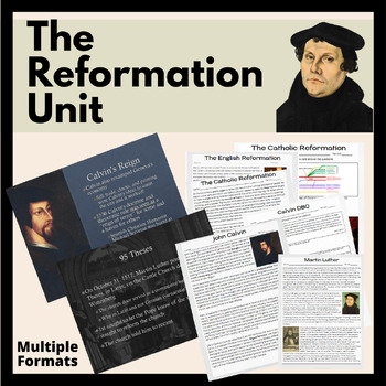 Preview of Reformation Unit: PPT, Test, Activities, Readings, & Projects - Multiple Formats