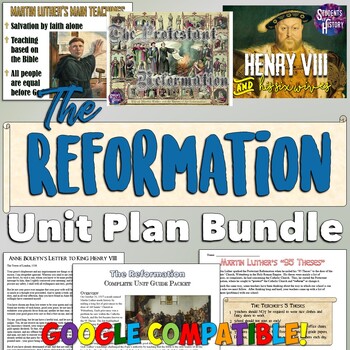 Preview of Protestant Reformation Unit Plan Bundle: Projects, Activities, Map, & Workheets