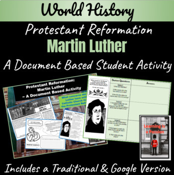 Preview of Protestant Reformation | Martin Luther | A Document Based Activity
