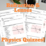 Refraction & Lenses Physics Quiz Bundle, Retakes, & Key Included!