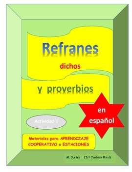 Preview of Refranes y dichos en español -Actividad 1- Adagios, proverbs and sayings/Spanish